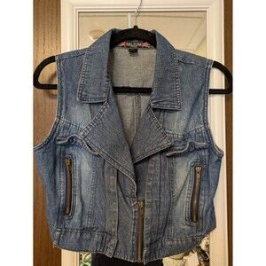 Jean Jacket Vest Women Helium London Size Medium